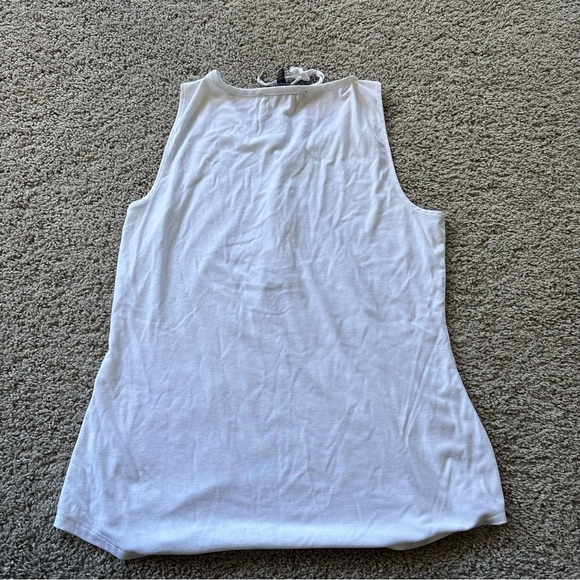 White House Black Market White Lace-Up Sleeveless Top Size Medium - Picture 6 of 6